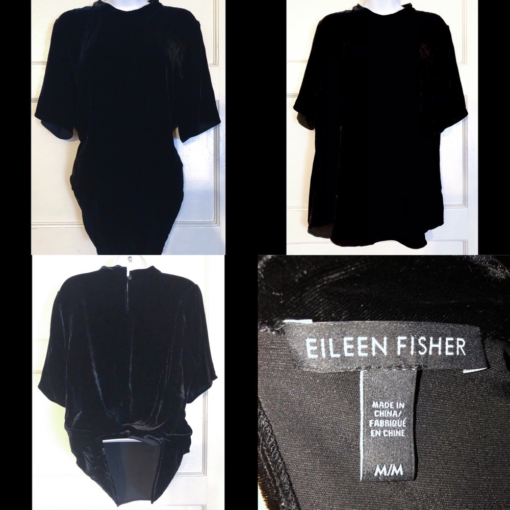 Velvet short sleeve mock neck top size Medium